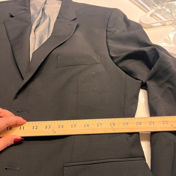 Pronto Uomo Black Wool Blend Sport Coat Blazer Jacket Size 42S - Picture 7 of 10
